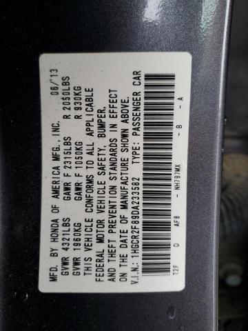 1HGCR2F89DA233582 - 2013 HONDA ACCORD EXL GRAY photo 12