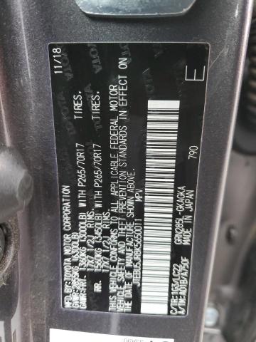 JTEBU5JR8K5650011 - 2019 TOYOTA 4RUNNER SR5 CHARCOAL photo 12