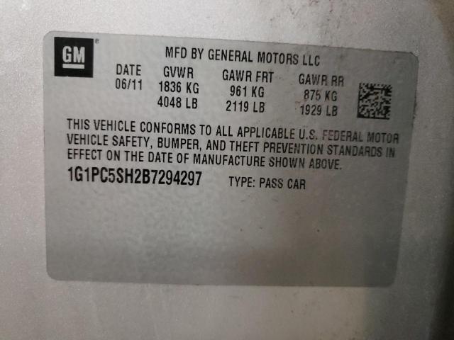 1G1PC5SH2B7294297 - 2011 CHEVROLET CRUZE LS SILVER photo 12