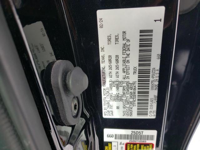 5TFNC5DB9RX064791 - 2024 TOYOTA TUNDRA CREWMAX PLATINUM შავი ფოტო 12