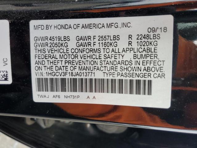 1HGCV3F18JA013771 - 2018 HONDA ACCORD HYBRID BLACK photo 12