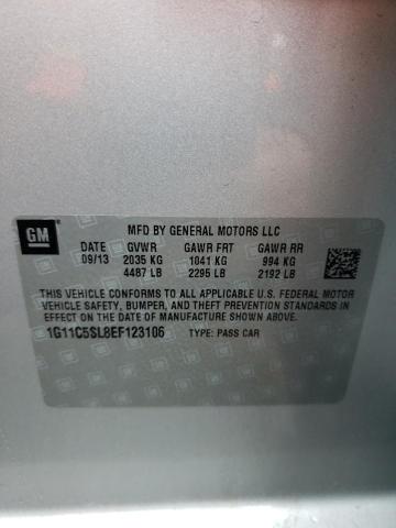 1G11C5SL8EF123106 - 2014 CHEVROLET MALIBU 1LT SILVER photo 12