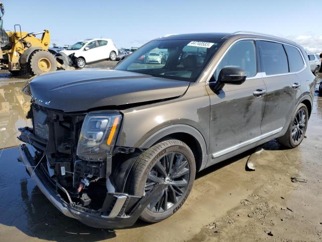 5XYP5DHC4MG137237 - 2021 KIA TELLURIDE SX BROWN photo 1