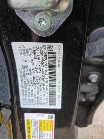 2HGFE2F55PH516839 - 2023 HONDA CIVIC SPORT BLACK photo 12