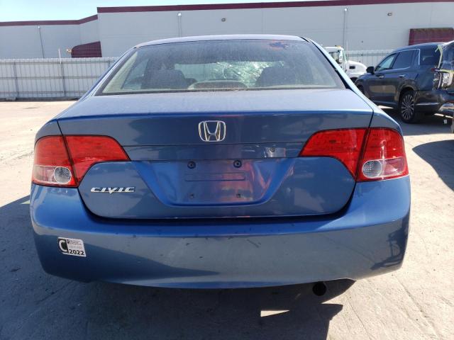 JHMFA16516S000116 - 2006 HONDA CIVIC LX BLUE photo 6