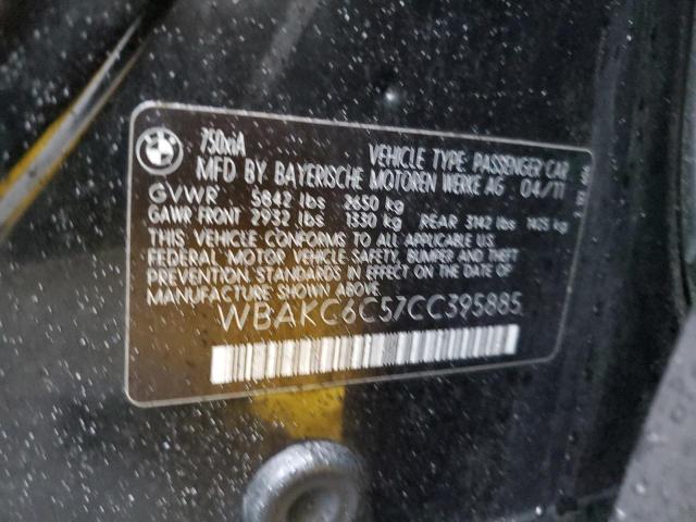 WBAKC6C57CC395885 - 2012 BMW 7 SERIES XI BLACK photo 12