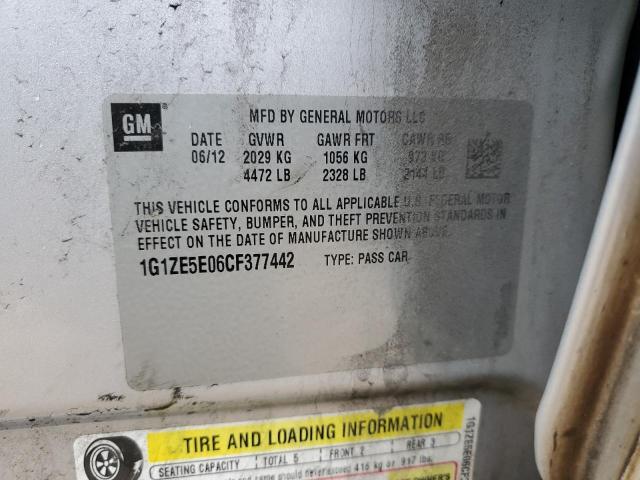 1G1ZE5E06CF377442 - 2012 CHEVROLET MALIBU LTZ SILVER photo 12