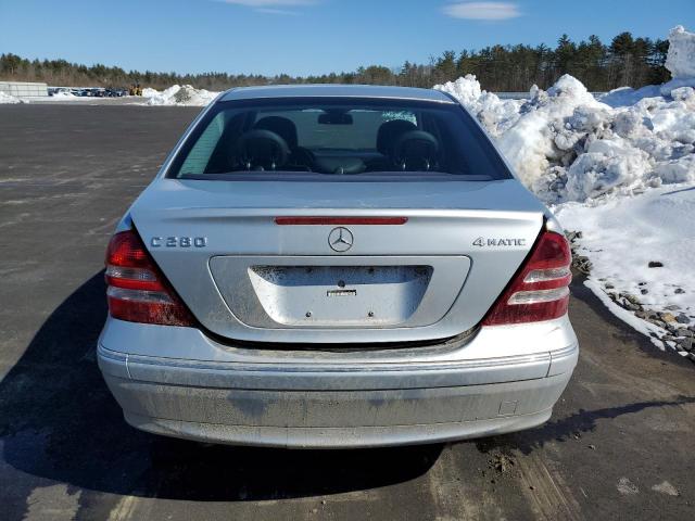 WDBRF92H17F916317 - 2007 MERCEDES-BENZ C 280 4MATIC SILVER photo 6