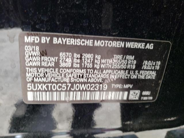 5UXKT0C57J0W02319 - 2018 BMW X5 XDR40E BLACK photo 14