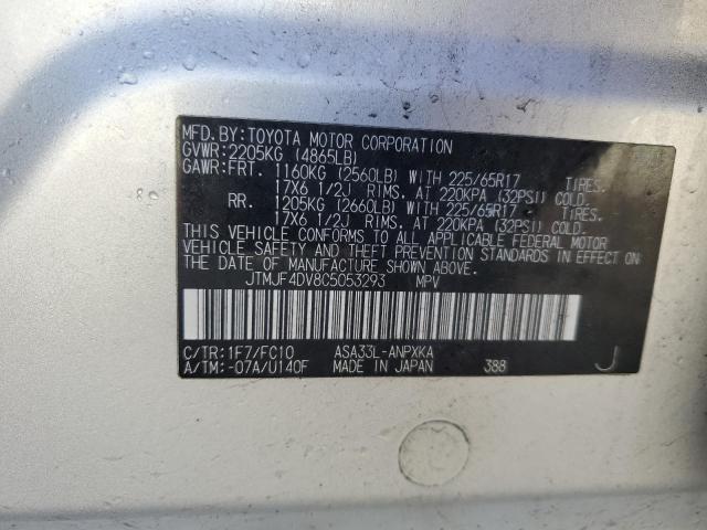 JTMJF4DV8C5053293 - 2012 TOYOTA RAV4 SILVER photo 14