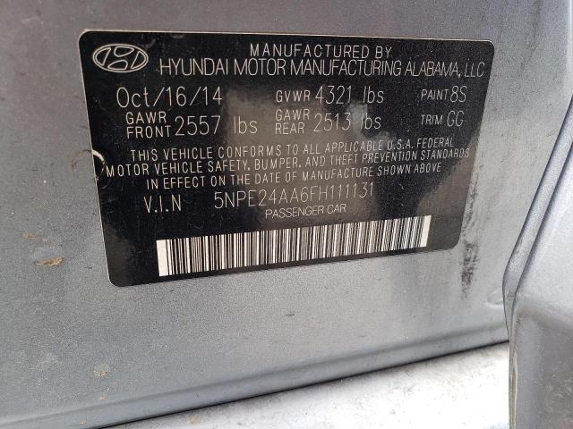 5NPE24AA6FH111131 - 2015 HYUNDAI SONATA ECO GRAY photo 12