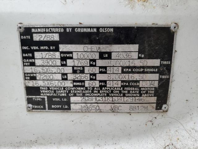 2GBHG31K1J4129146 - 1988 CHEVROLET G30 WHITE photo 12