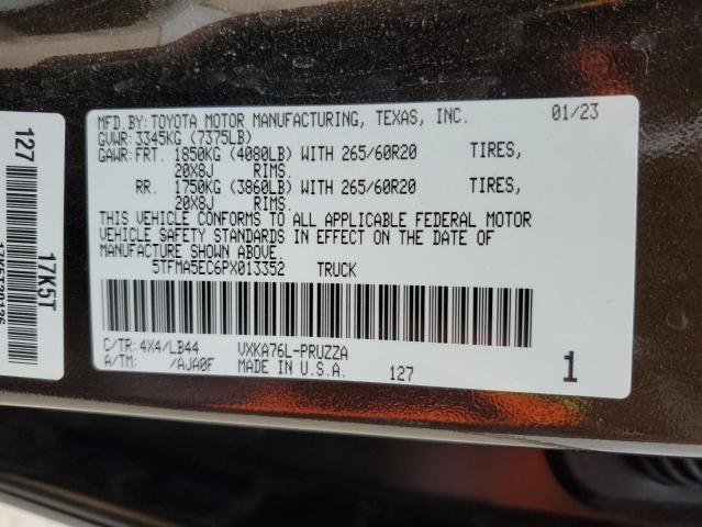 5TFMA5EC6PX013352 - 2023 TOYOTA TUNDRA CREWMAX PLATINUM Braun Foto 13