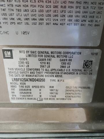 LRBFX2SA7KD040268 - 2019 BUICK ENVISION ESSENCE TAN photo 12