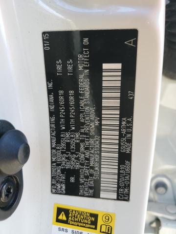 5TDJKRFH0FS130432 - 2015 TOYOTA HIGHLANDER XLE თეთრი ფოტო 13