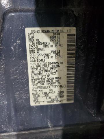 5N1AR18W95C707463 - 2005 NISSAN PATHFINDER LE GRAY photo 13