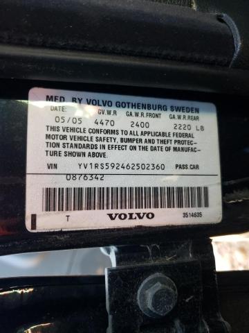 YV1RS592462502360 - 2006 VOLVO S60 2.5T BLUE photo 12
