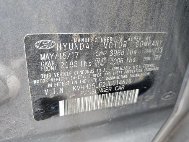 KMHH35LE2JU014616 - 2018 HYUNDAI ELANTRA GT GRAY photo 12