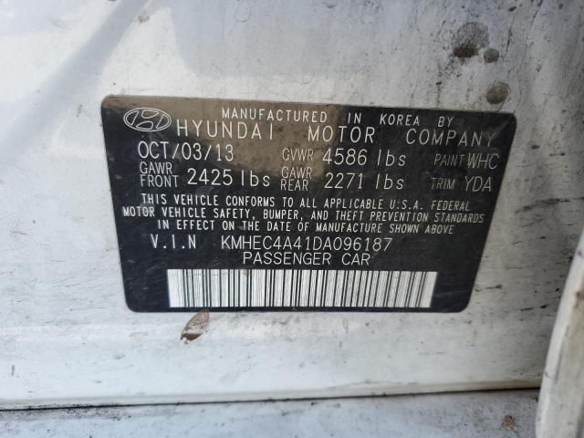 KMHEC4A41DA096187 - 2013 HYUNDAI SONATA HYBRID WHITE photo 12