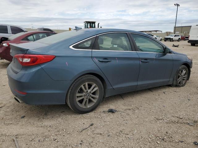 5NPE24AF8FH213039 - 2015 HYUNDAI SONATA SE BLUE photo 3