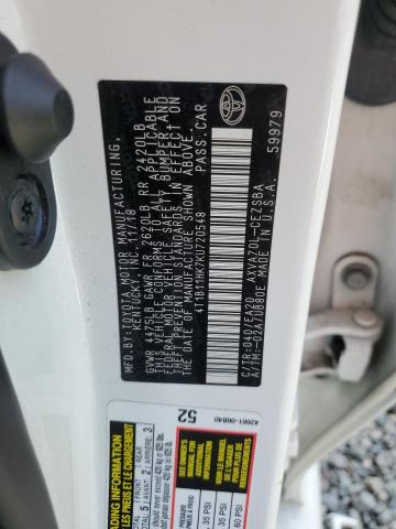 4T1B11HK7KU720548 - 2019 TOYOTA CAMRY L WHITE photo 12