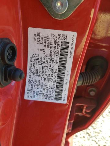 2HGFC2F86LH557846 - 2020 HONDA CIVIC SPORT RED photo 13