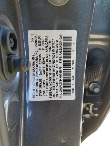 2HGFC2F84KH556676 - 2019 HONDA CIVIC SPORT 灰色 照片 12