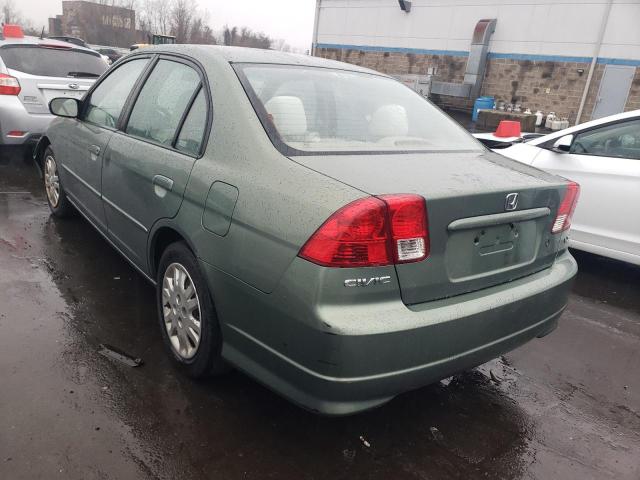 2HGES16524H514296 - 2004 HONDA CIVIC LX GREEN photo 2