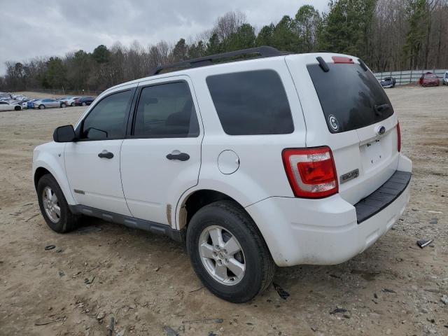 1FMCU03198KA63440 - 2008 FORD ESCAPE XLT WHITE photo 2