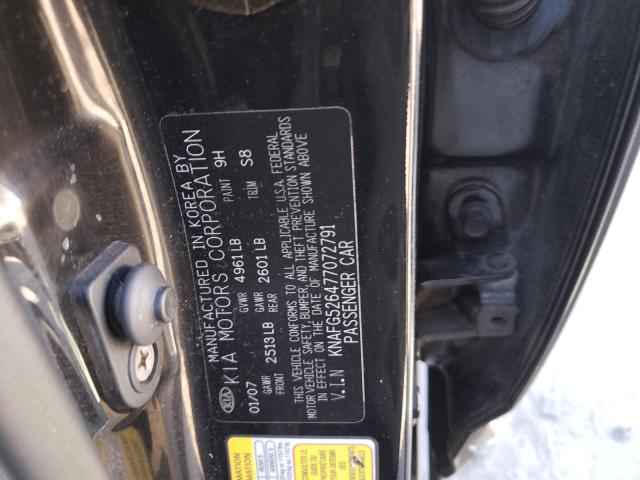 KNAFG526477072791 - 2007 KIA RONDO LX BLACK photo 12