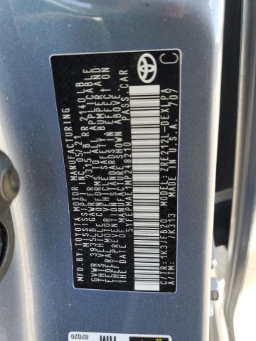 5YFEPMAE1MP248210 - 2021 TOYOTA COROLLA LE BLUE photo 12