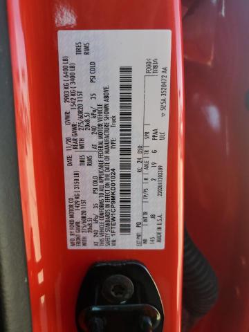 1FTEW1CP9MKD01024 - 2021 FORD F150 SUPERCREW RED photo 12