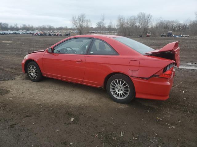 1HGEM22915L015809 - 2005 HONDA CIVIC EX RED photo 2