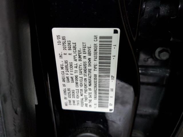 19UUA66236A003568 - 2006 ACURA 3.2TL BLACK photo 13