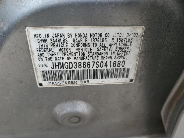 JHMGD38667S041680 - 2007 HONDA FIT S 银色 照片 12