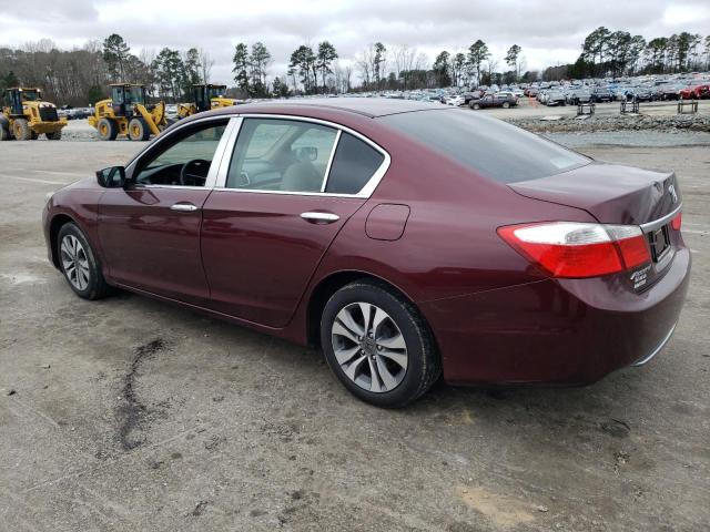 1HGCR2F37FA167802 - 2015 HONDA ACCORD LX BURGUNDY photo 2