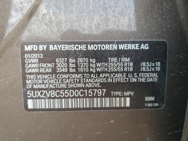 5UXZV8C55D0C15797 - 2013 BMW X5 XDRIVE50I BROWN photo 13
