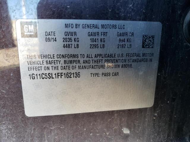 1G11C5SL1FF162136 - 2015 CHEVROLET MALIBU 1LT 勃艮第红 照片 12