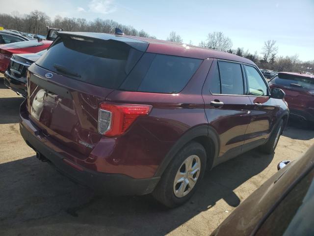 1FM5K8AC0LGD01835 - 2020 FORD EXPLORER POLICE INTERCEPTOR BURGUNDY photo 3