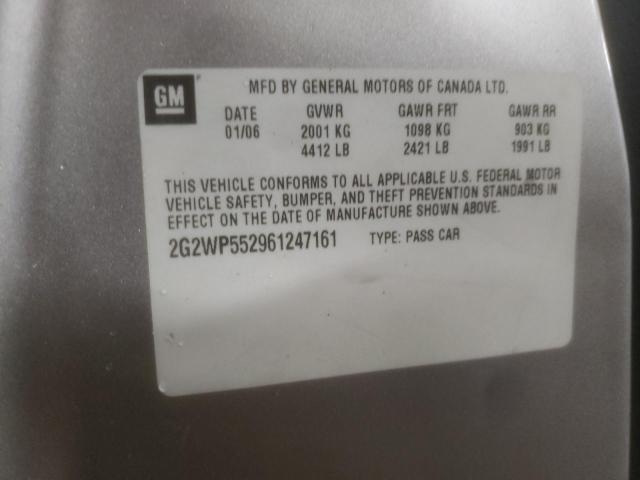 2G2WP552961247161 - 2006 PONTIAC GRAND PRIX 银色 照片 12