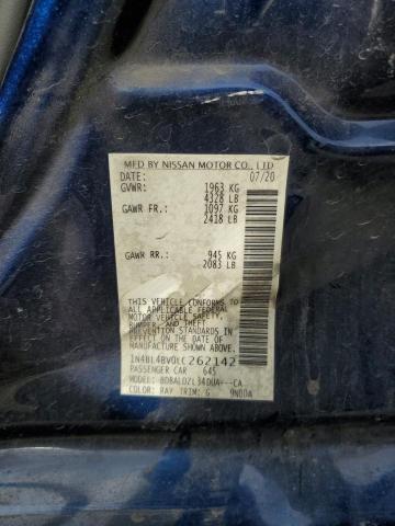 1N4BL4BV0LC262142 - 2020 NISSAN ALTIMA S BLUE photo 13