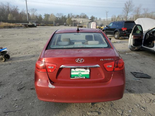 KMHDU4AD2AU880591 - 2010 HYUNDAI ELANTRA BLUE RED photo 6