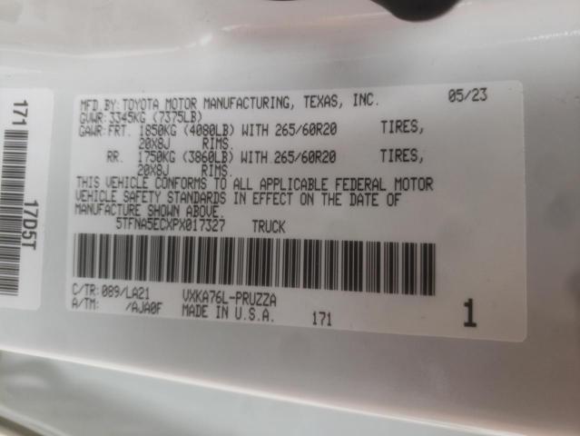 5TFNA5ECXPX017327 - 2023 TOYOTA TUNDRA CREWMAX PLATINUM Ağ foto 12