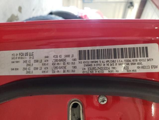 3C6UR5DJ7HG516314 - 2017 RAM 2500 SLT RED photo 12