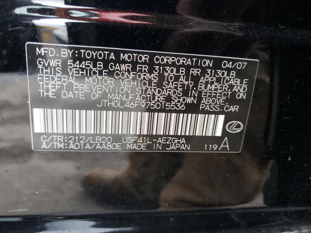 JTHGL46F975015536 - 2007 LEXUS LS 460L BLACK photo 13