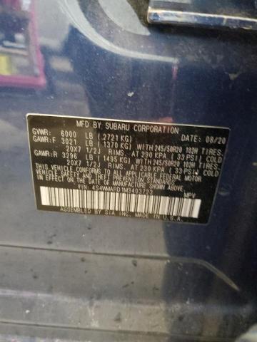 4S4WMARD1M3403723 - 2021 SUBARU ASCENT TOURING BLUE photo 14