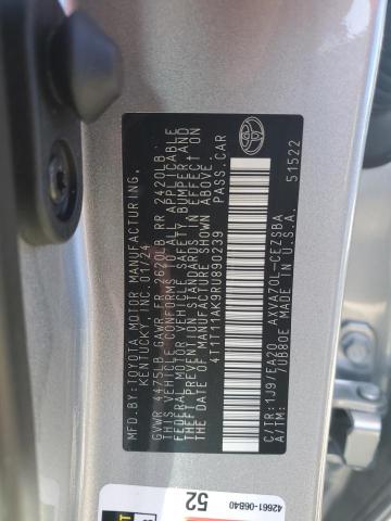 4T1T11AK9RU890239 - 2024 TOYOTA CAMRY SE NIGHT SHADE SILVER photo 12