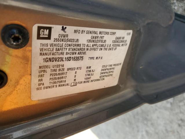 1GNDV23L16D163575 - 2006 CHEVROLET UPLANDER LS 棕色 照片 13