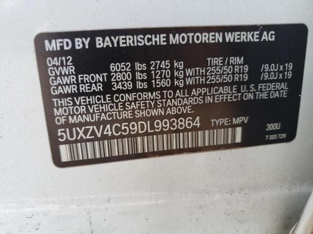 5UXZV4C59DL993864 - 2013 BMW X5 XDRIVE35I WHITE photo 13