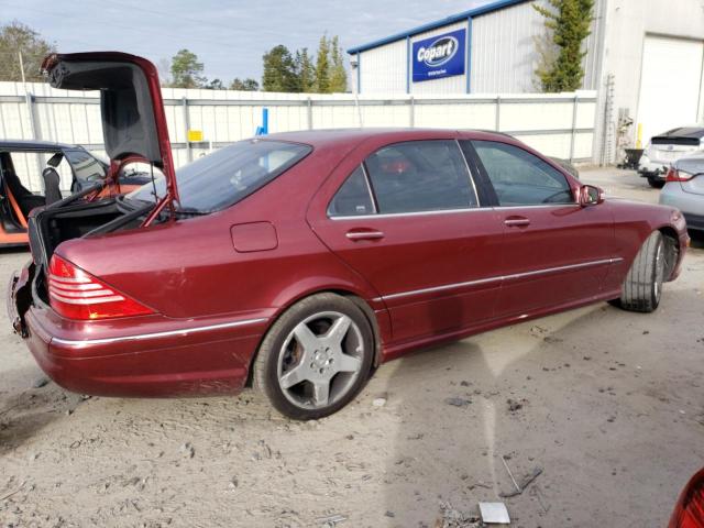 WDBNG75JX4A420097 - 2004 MERCEDES-BENZ S 500 BURGUNDY photo 3